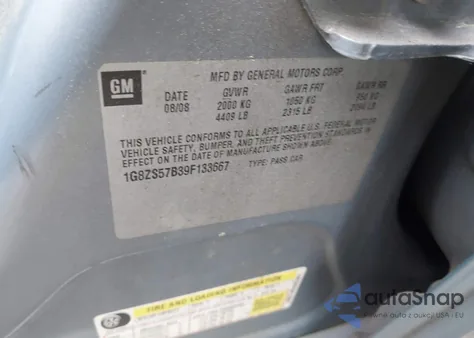 2009 Saturn Aura Xe from USA, damaged, VIN 1G8ZS57B39F133667